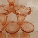 Rosaline style pink glass ice cream cups