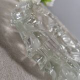 Ashtray thick glass flower pattern, art nouveau style