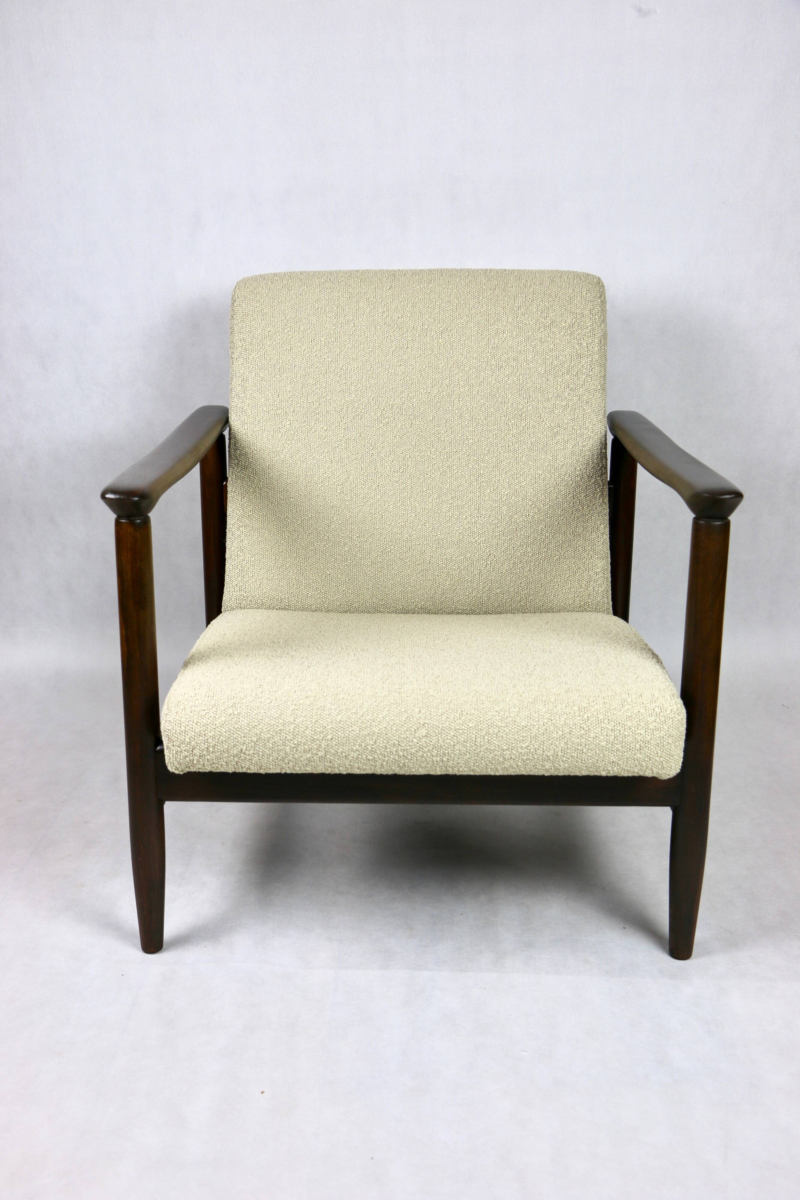 Beige boucle armchair , 1970s