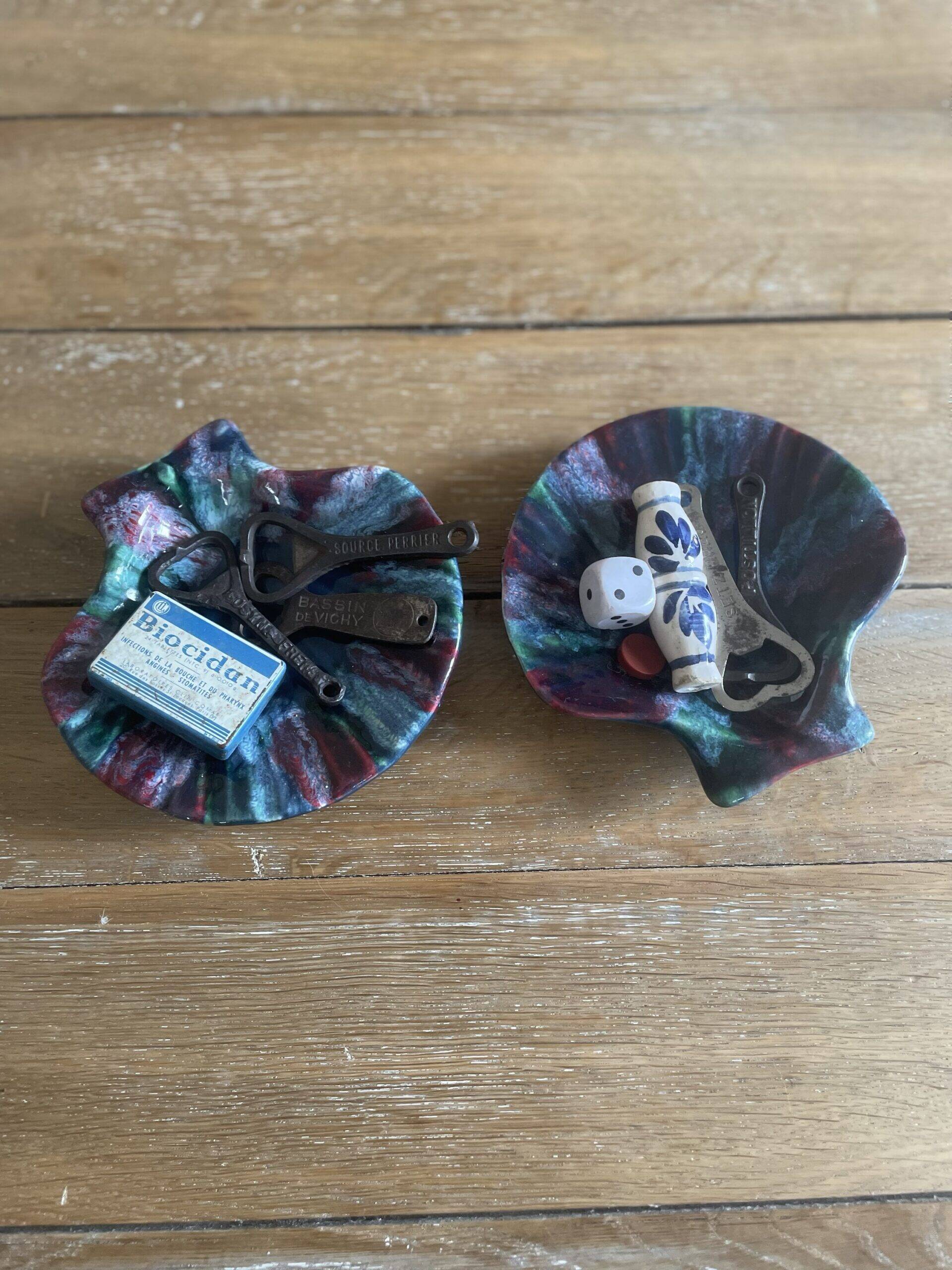Pair of iridescent shells