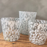 Three 70s glass vases
