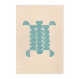 Abstract painting on B280 petrol blue paper signed Eawy