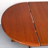Danish Round Extendable Dining Table in Teak, 1970s