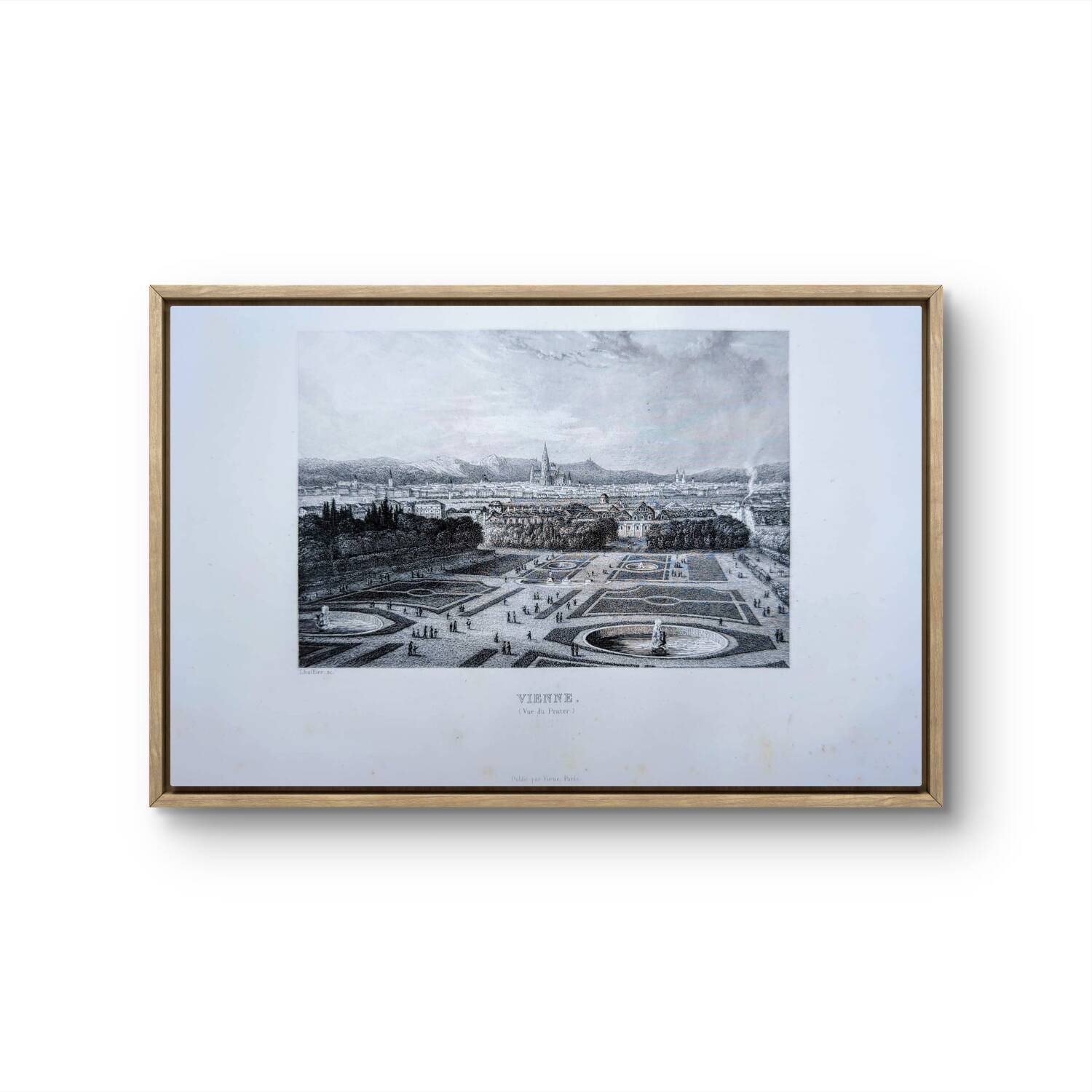 Vienna, Austria Vintage Engraving, 1841 Authentic.