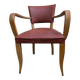 Vintage style armchair from the 50s, wood and faux leather