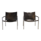 Set of black leather SZ02 armchairs by Martin Visser for t Spectrum