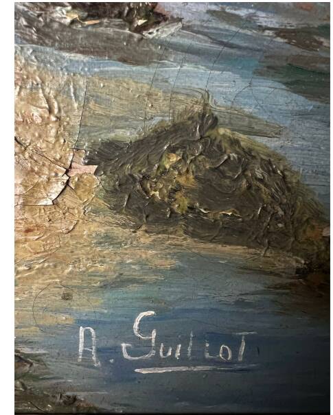 A large painting signed alvaro guillot