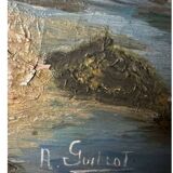 A large painting signed alvaro guillot