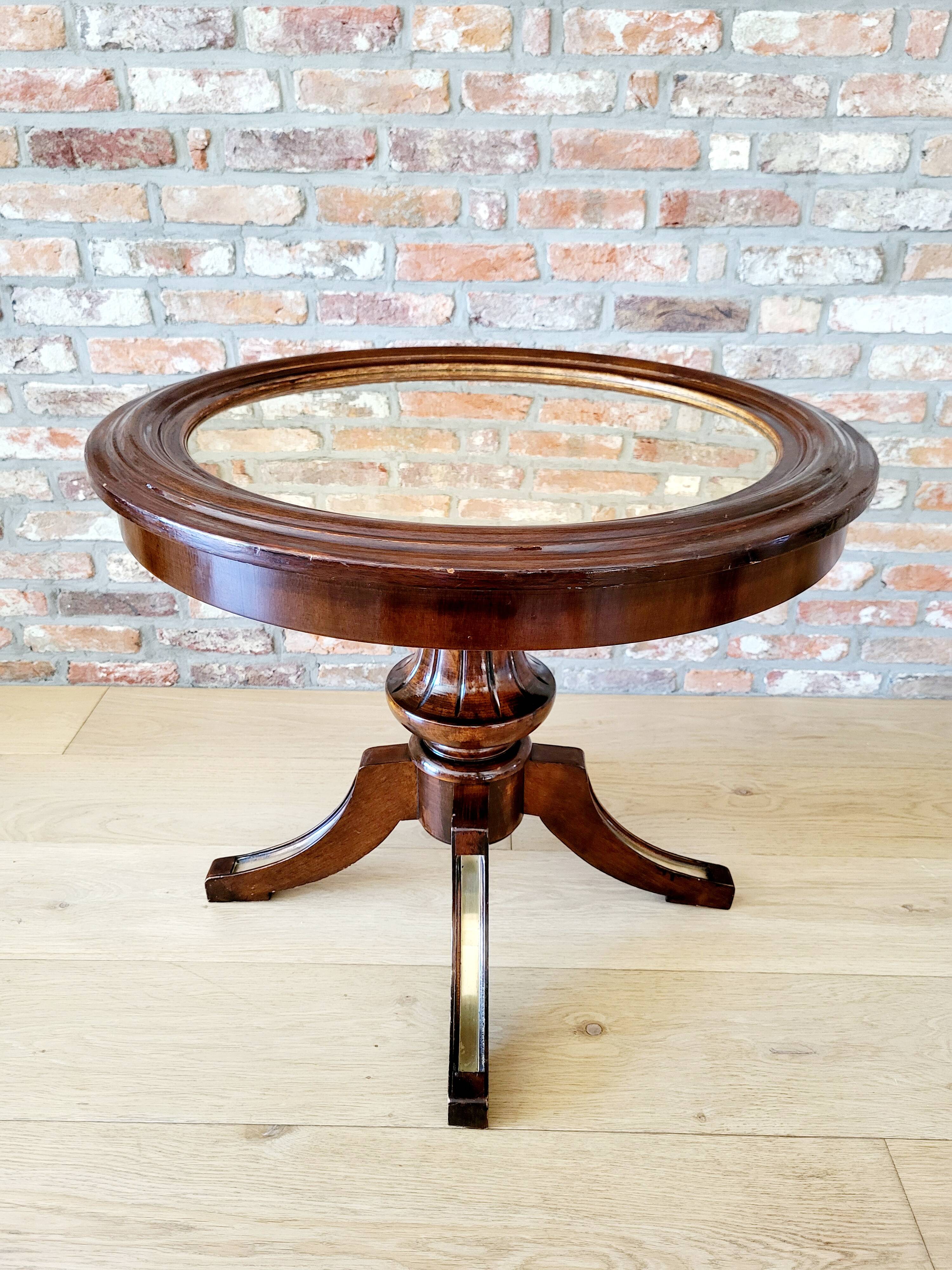 Bijzettafel met messing blad Empire / Hollywood Regency stijl