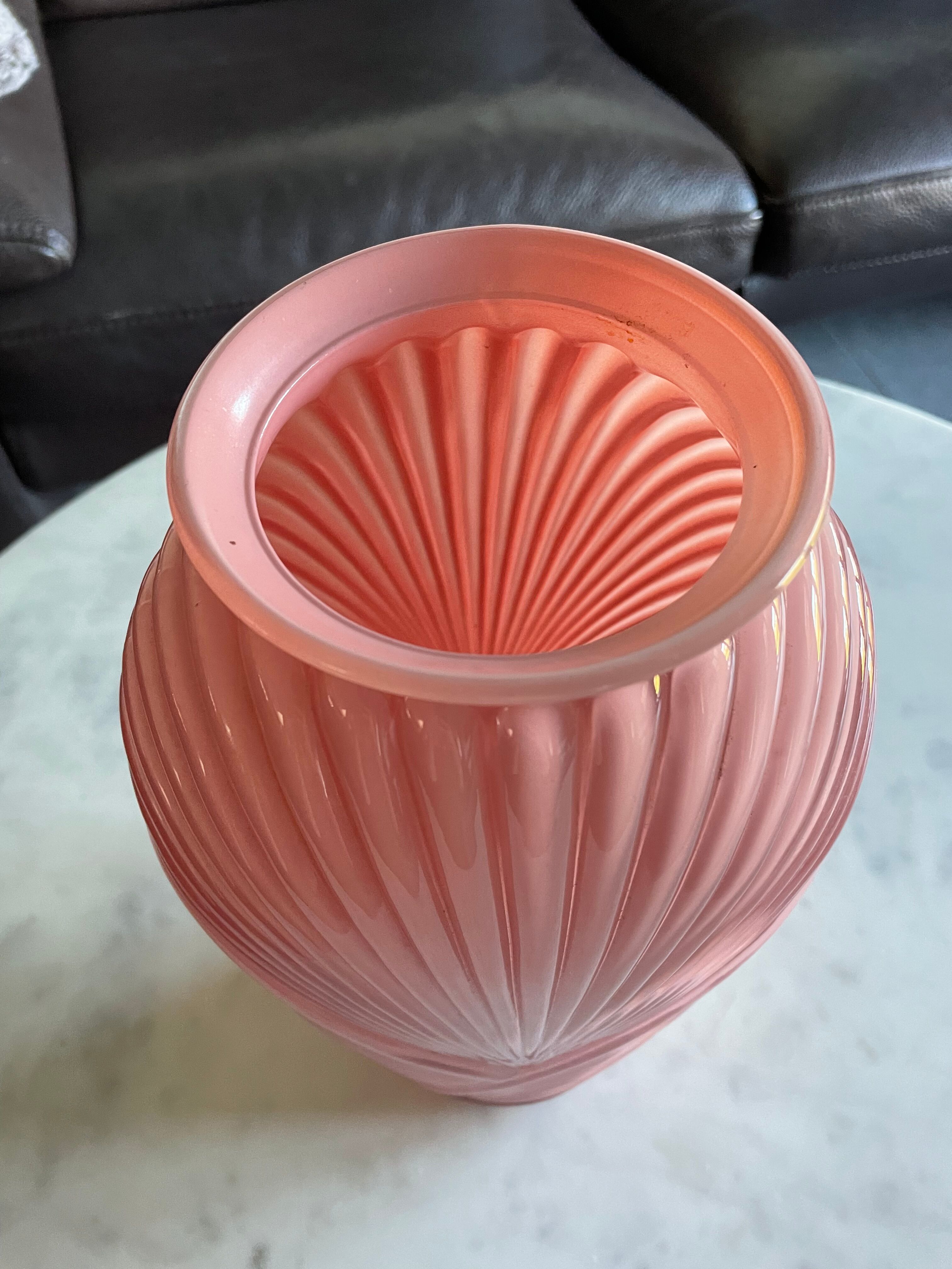 Pink vase draped art deco