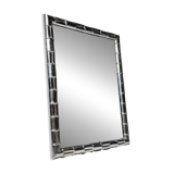 Large faux bamboo mirror chrome
