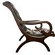 Vintage Chesterfield armchair in dark brown leather / single seat
