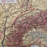 Old map of the Alps from 1928