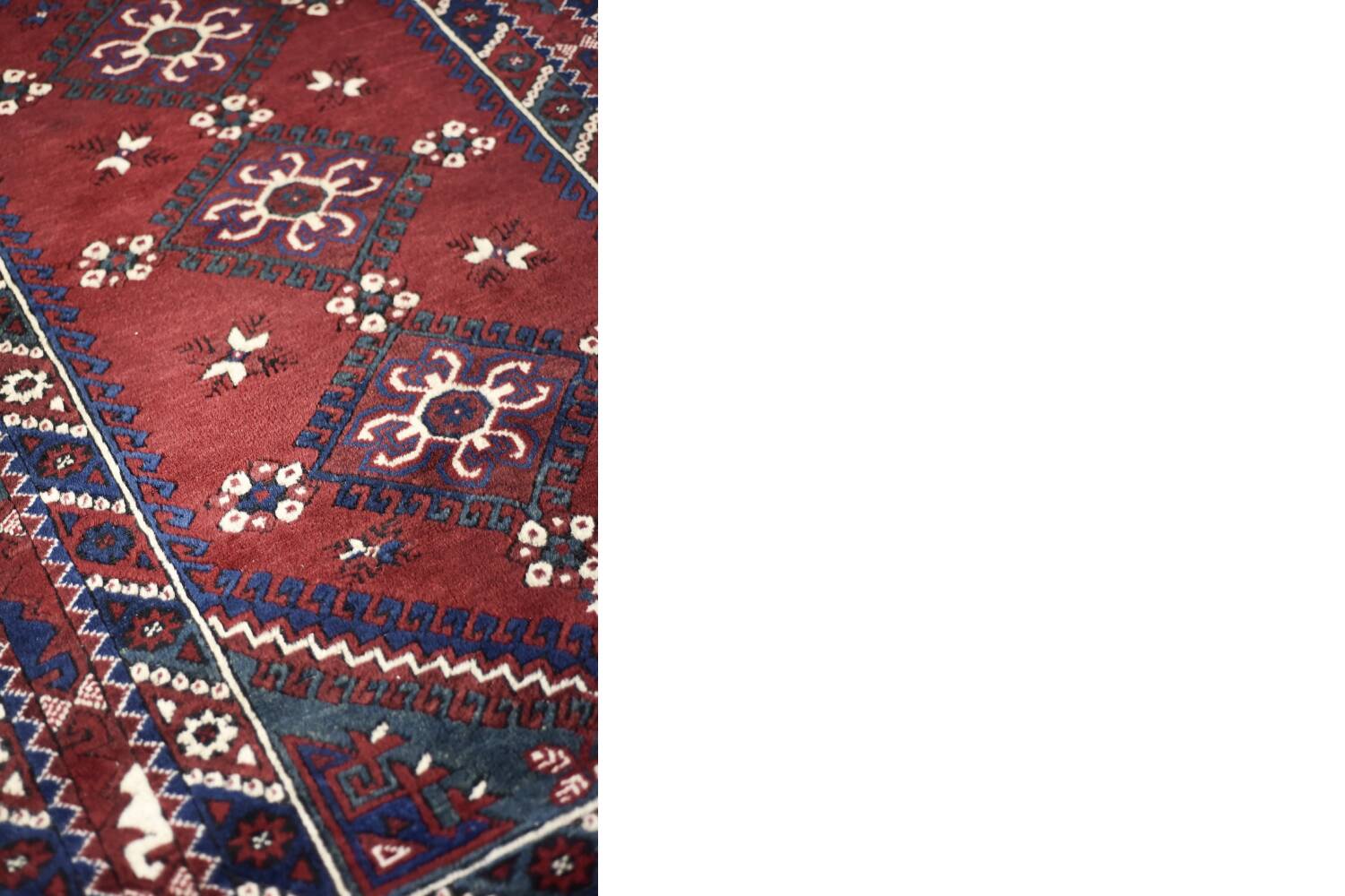 Vintage Red Hand-Woven Oriental Afghan Rug, 1970s