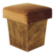 Tabouret vintage en velours marron, Tchécoslovaquie 1960