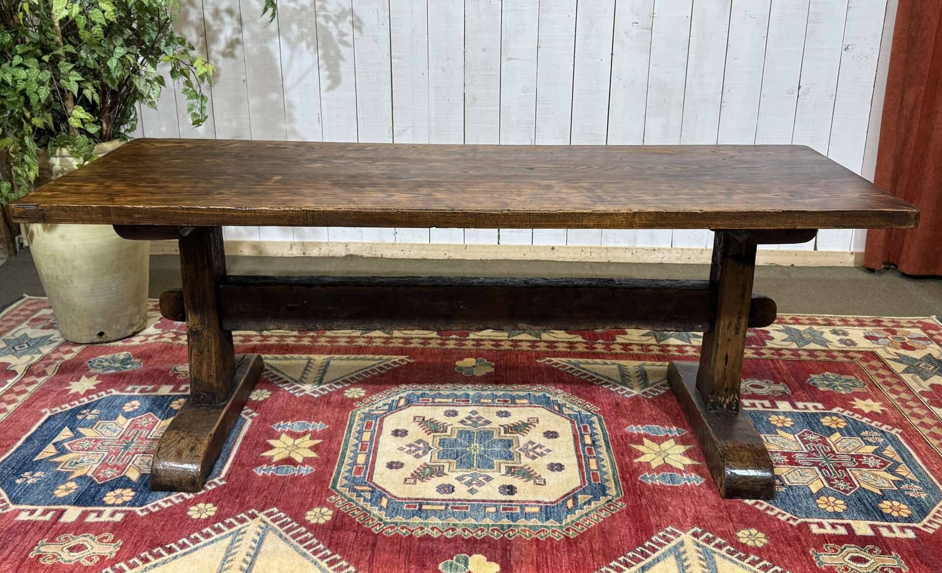 Table monastère anglaise en chêne XIXème
