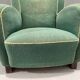 Fauteuil Art déco danois en mohair vert, années 1930-1940