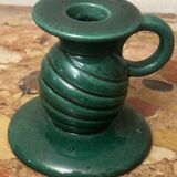 Saint-Clément green ceramic candlestick, 1950s