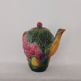 Majolica water pitcher in slipware signed Salin les Bains