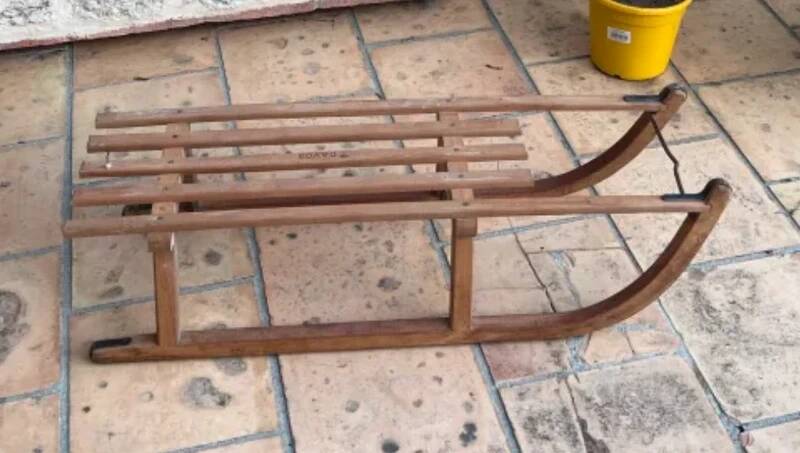 Old wooden luge – Davos – Switzerland – 1930s