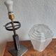 Art deco office lamp wrought iron 1930 glass frosted skyscraper