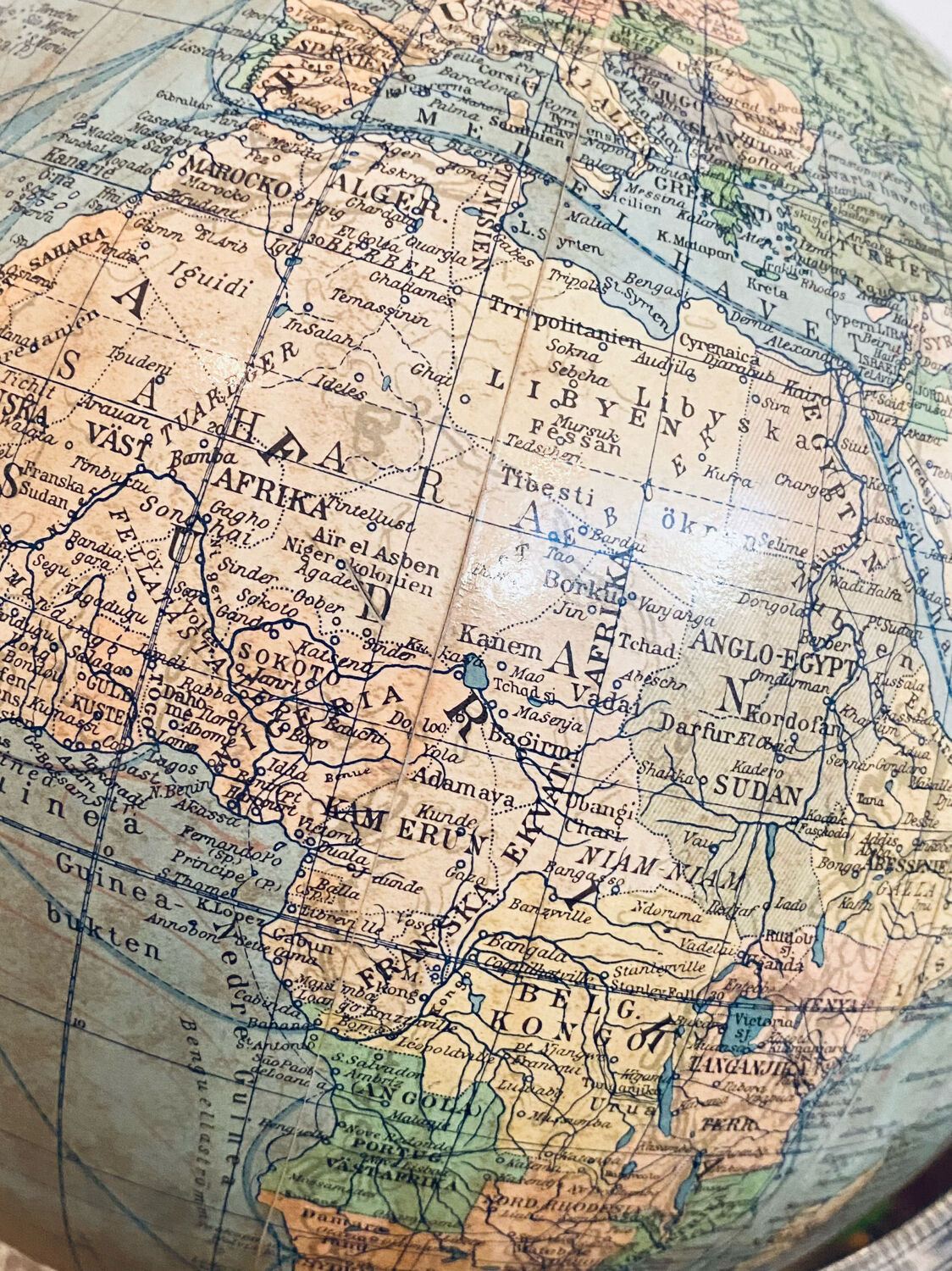 Illuminated terrestrial globe Columbus, Sweden, 1950s