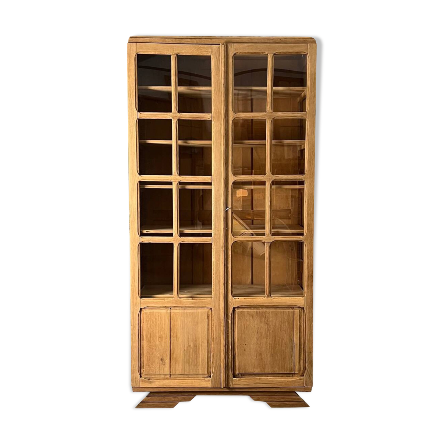 Vitrine vintage petit carreaux en chêne