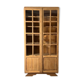 Vitrine vintage petit carreaux en chêne
