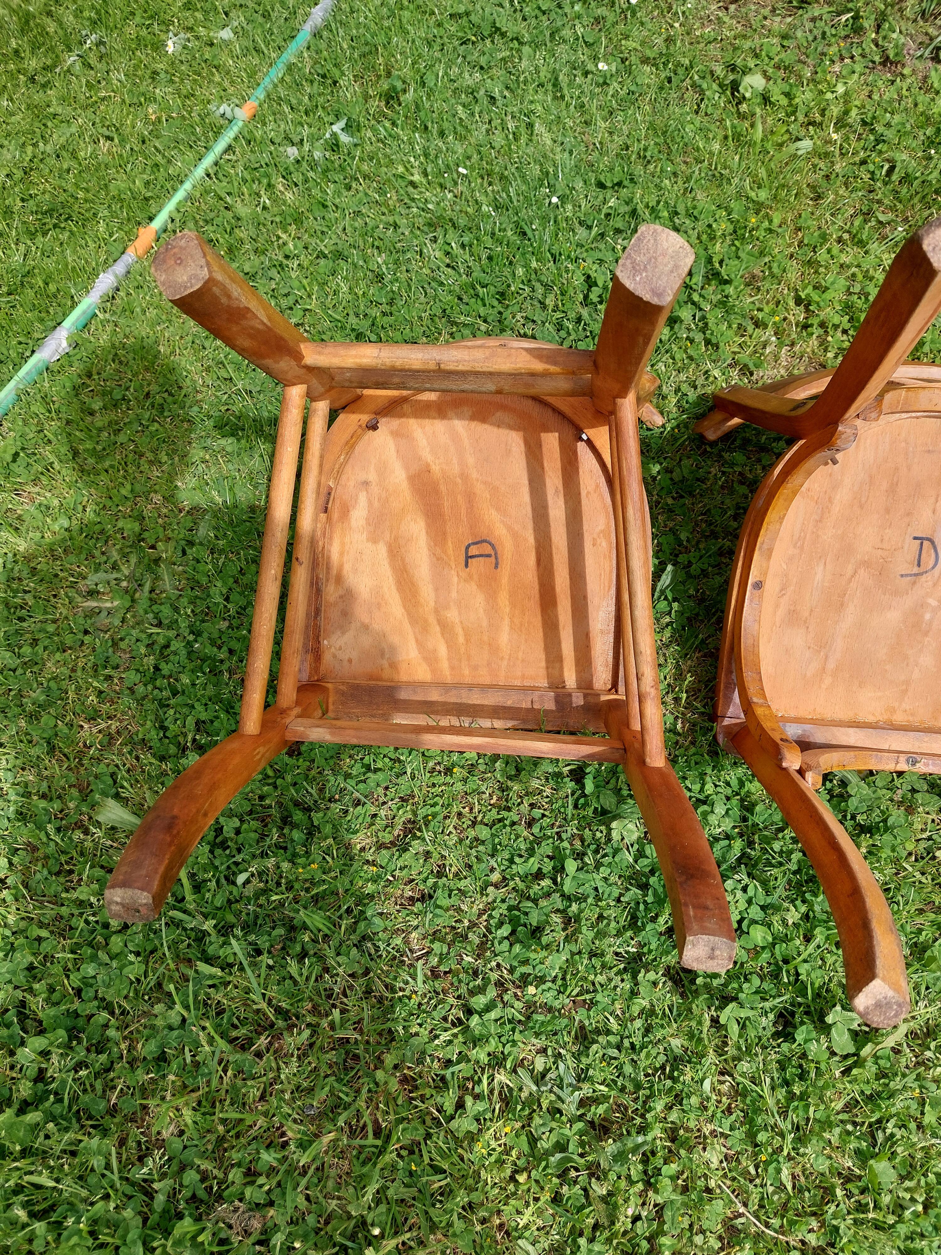 6 sanded bistro chairs