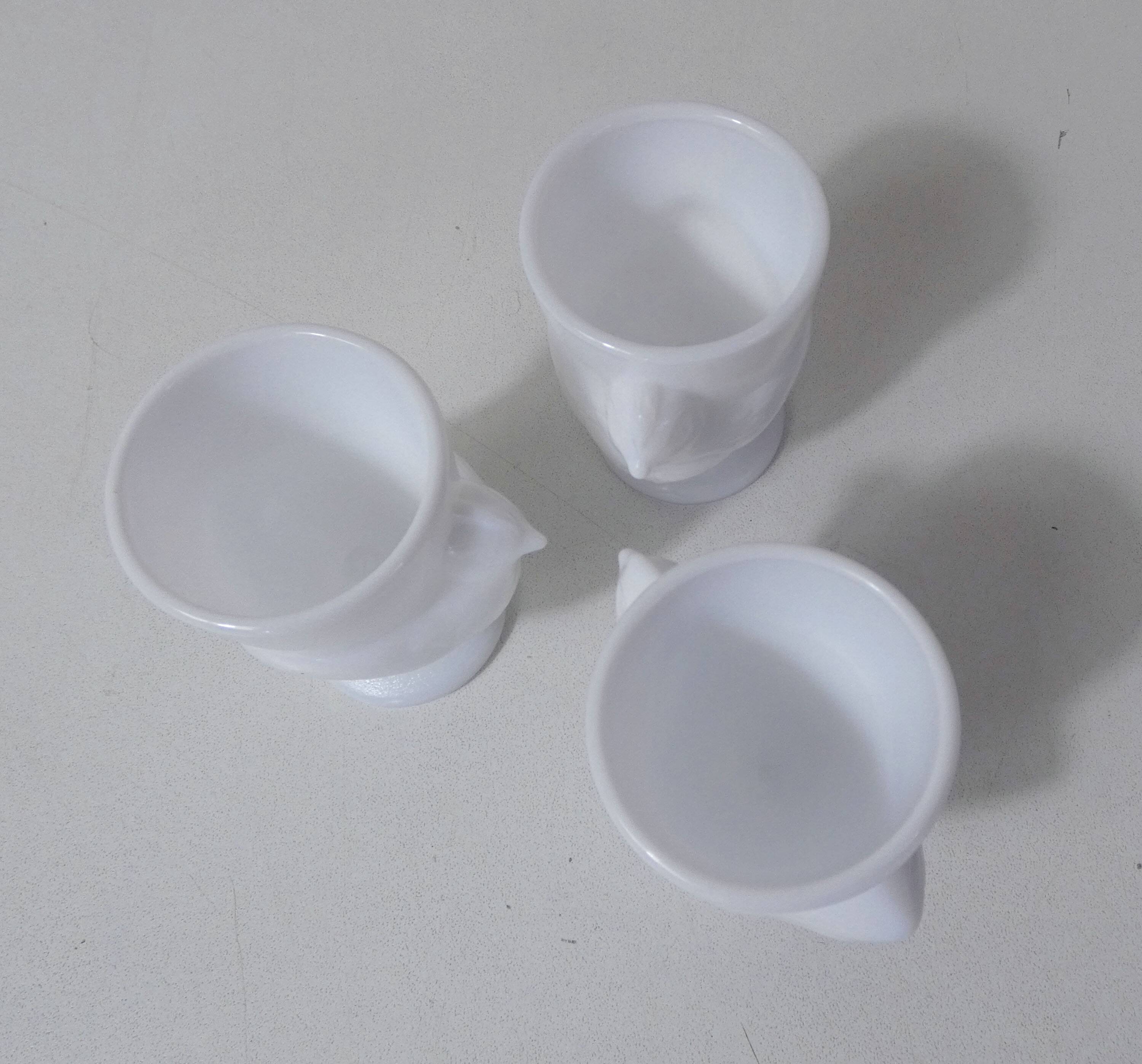 white chicken egg cups