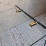 Glass and brass coffee table