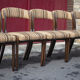 Set of 6 vintage chairs Self n14 solid wood 1960
