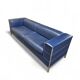 Poltrona Frau set / dark blue leather / Talus / sofa - chairs - / 3 seater / 2 x lounge chair