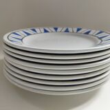 9 dessert plates Hamage & Moulin des Loups, Etoile bleu model