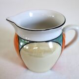 Vintage iridescent set of 6 egg cups, salt shaker, tray and pitchers