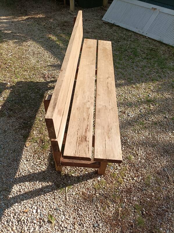 Solid wood garden bench