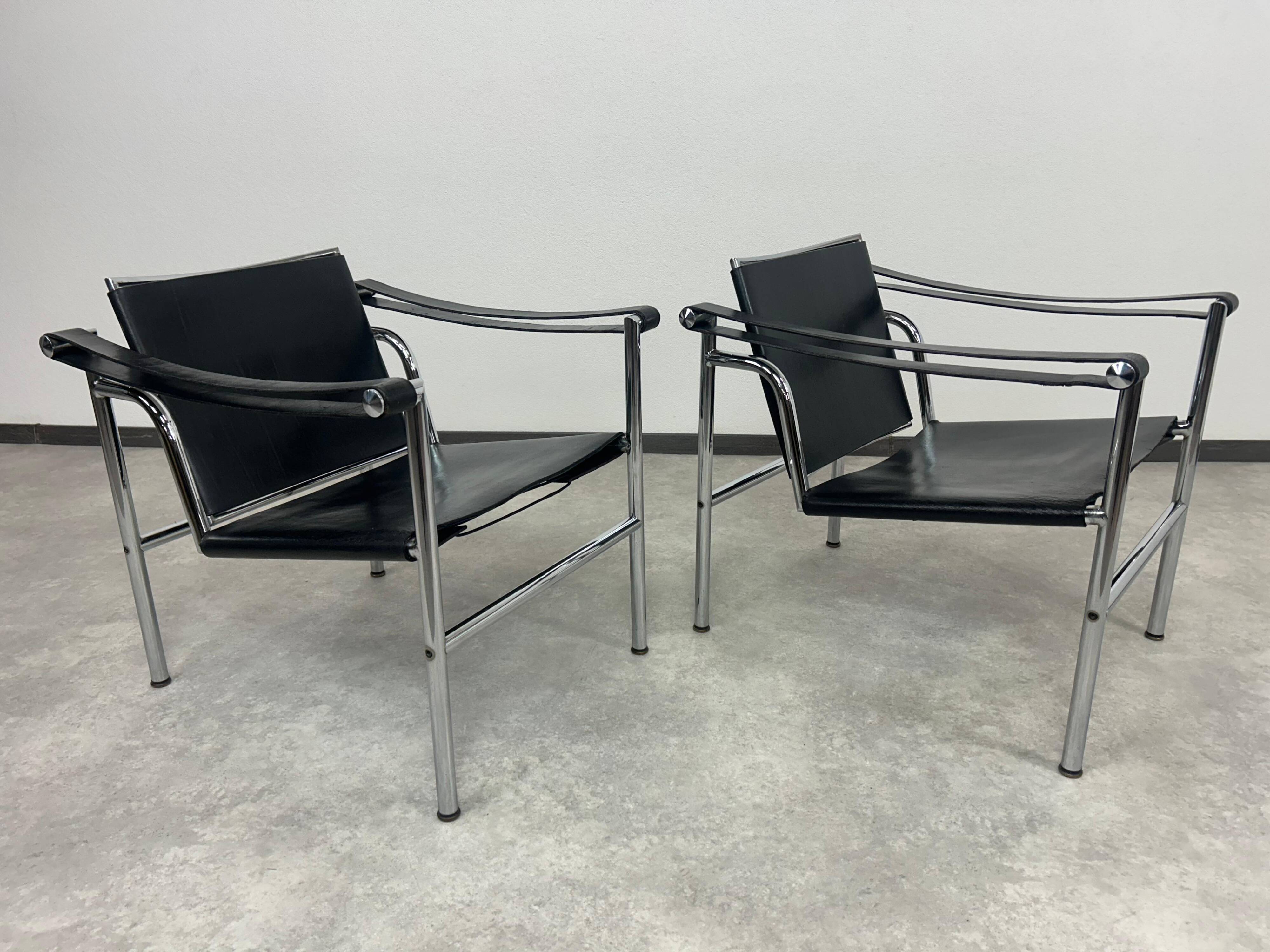 Chaises Bauhaus LC1 par Le Corbusier pour Cassina
