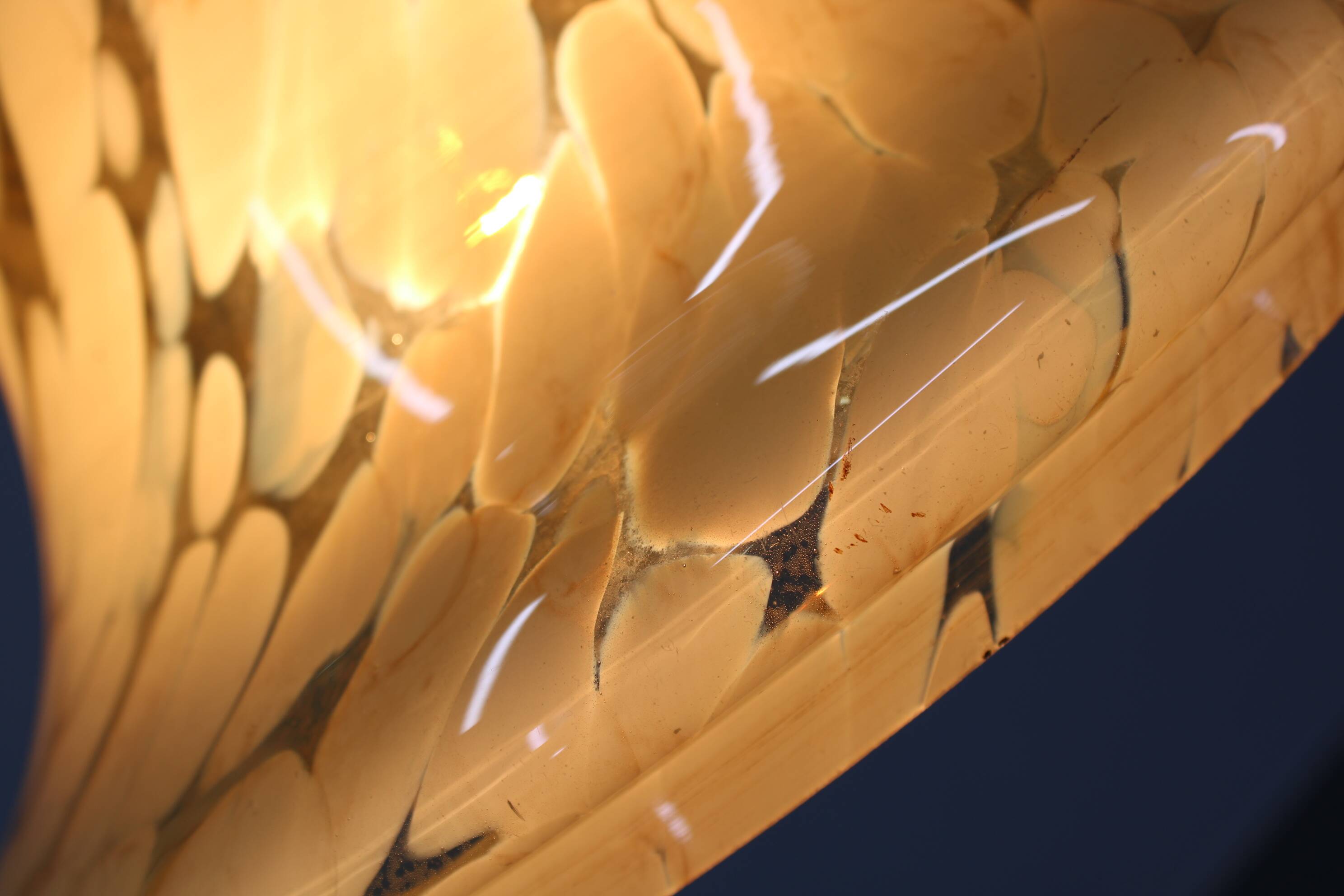 1970's Glass Pendant Light, Czechoslovakia