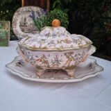 Large vintage French porcelain soup tureen from Moustiers Martres Tolosa