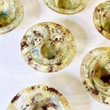 Saladier et 6 bols en verre artisanal