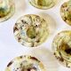 Salad bowl and 6 bowls in artisanal glass