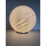 Contemporary Murano Style Spiral White Murano Glass Table Lamp