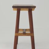 Contemporary handcrafted solid wood stool / end table from Sipo, Oak and Ash