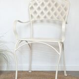 Chair armchair metal wrought iron white