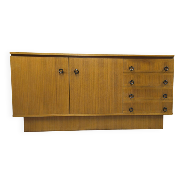 Enfilade vintage en teck – 1961 – 2 portes & 4 tiroirs
