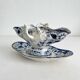 Old gravy boat in iron clay “Flora” Creil et Montereau