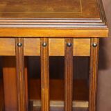 Vintage Style Sheraton Rotating Library Table in Elm and Satinwood