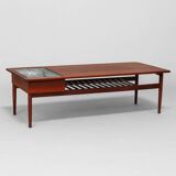 Scandinavian coffee table Samcom in teak – 1960s