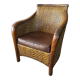 Fauteuil en rotin tressé vintage