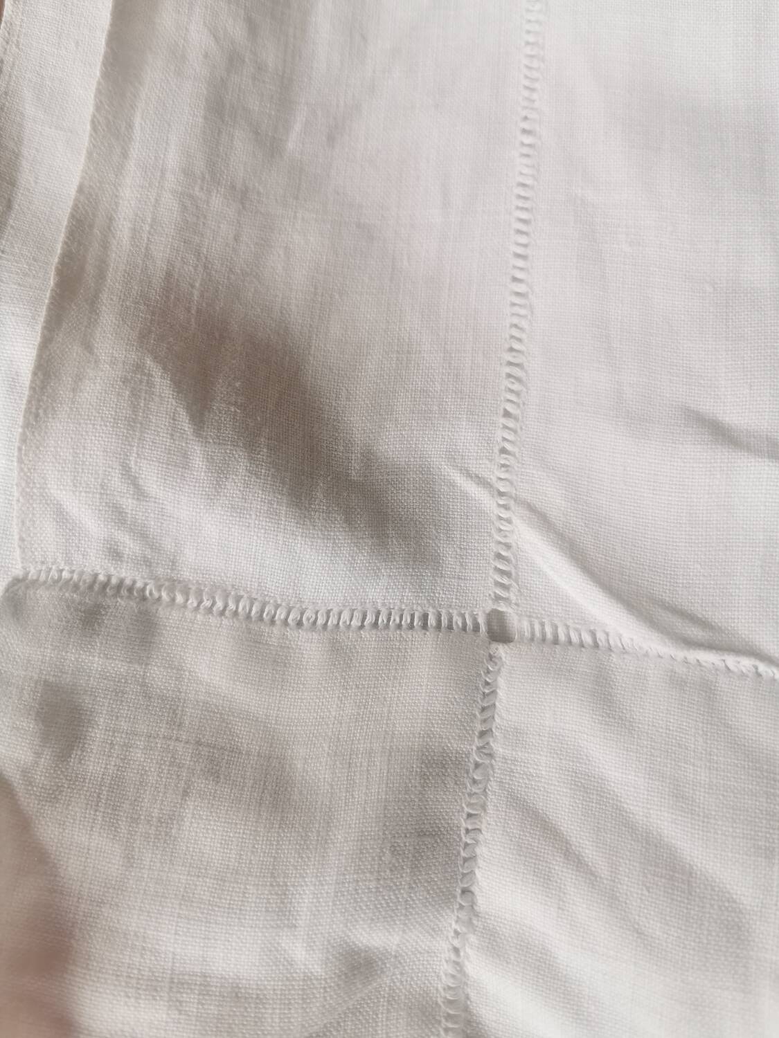 Old very large linen sheet monogrammed BF